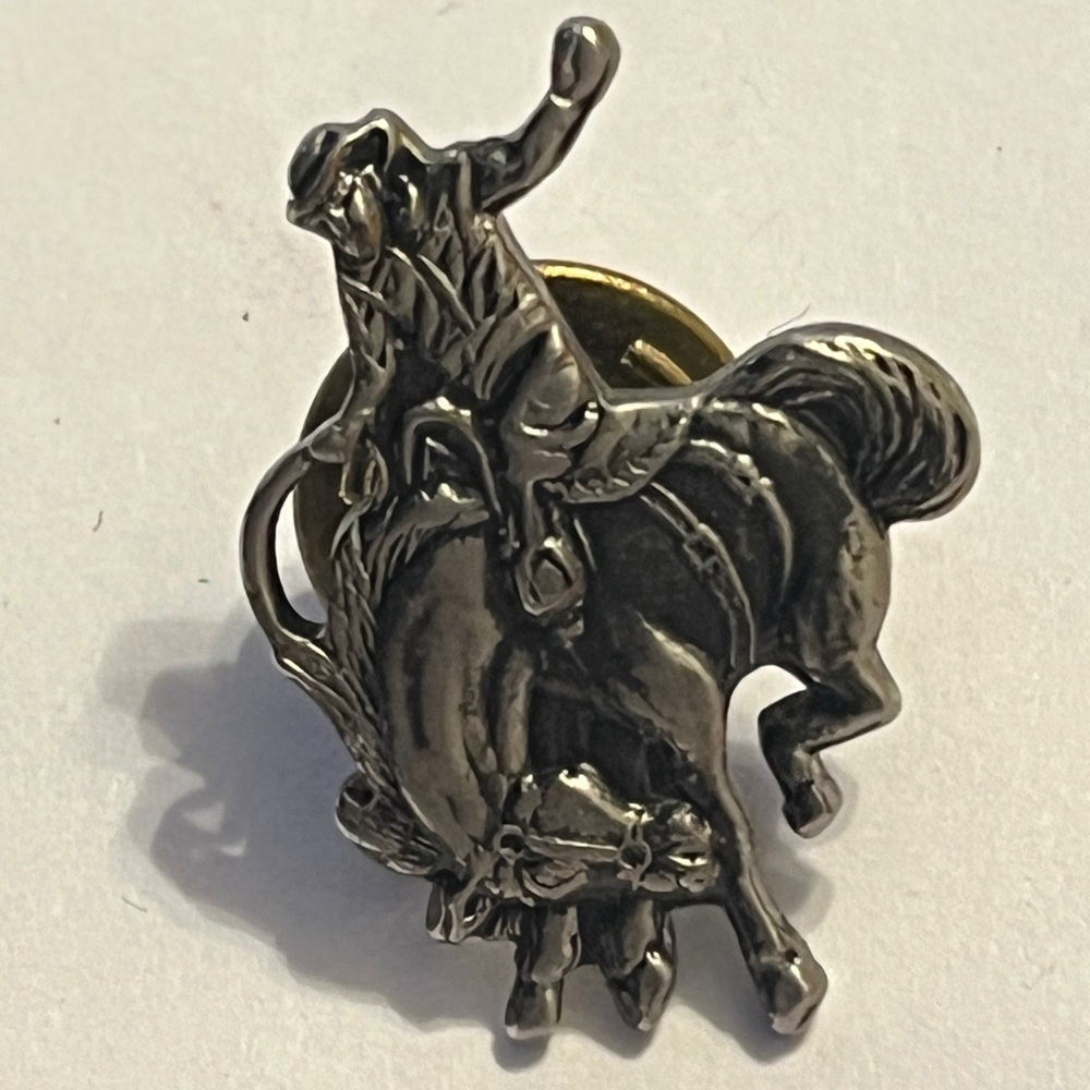 Silver Rodeo Cowboy Tie Pin - Picture 13 of 16